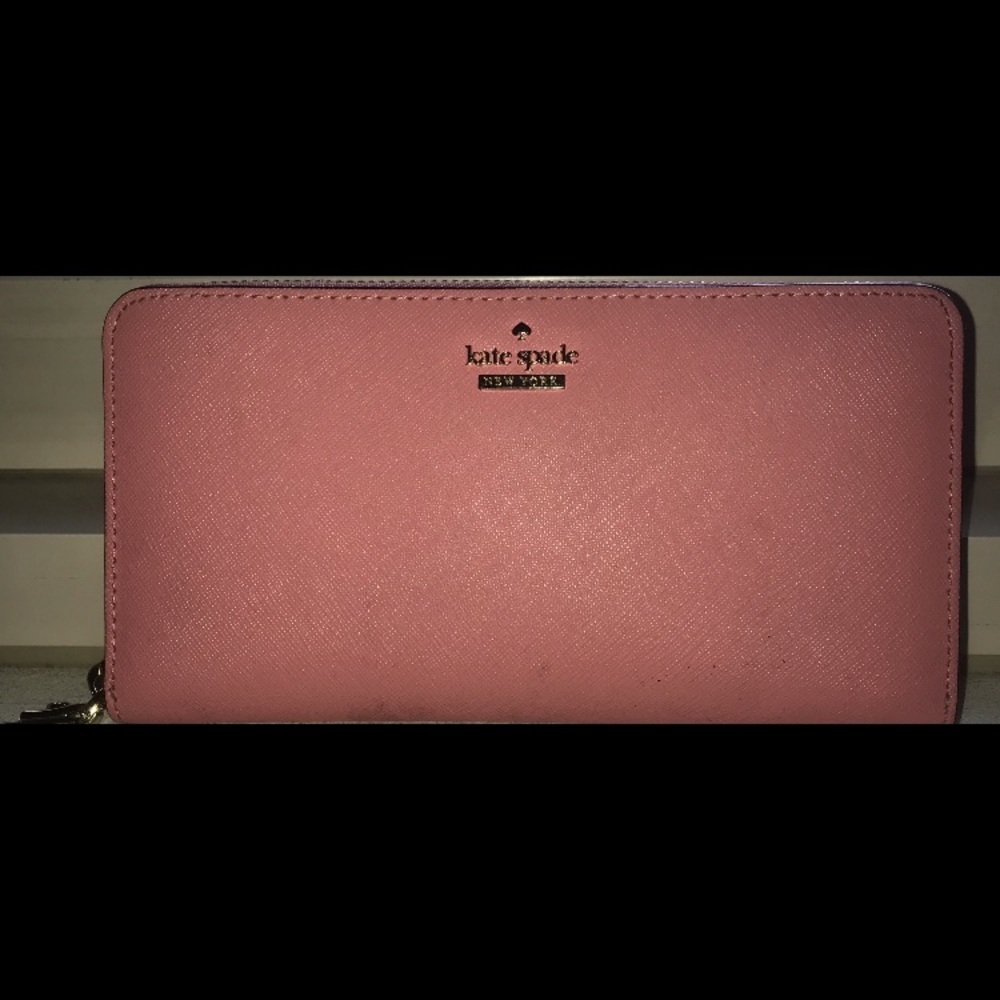 kate spade ny pink zip around wallet!